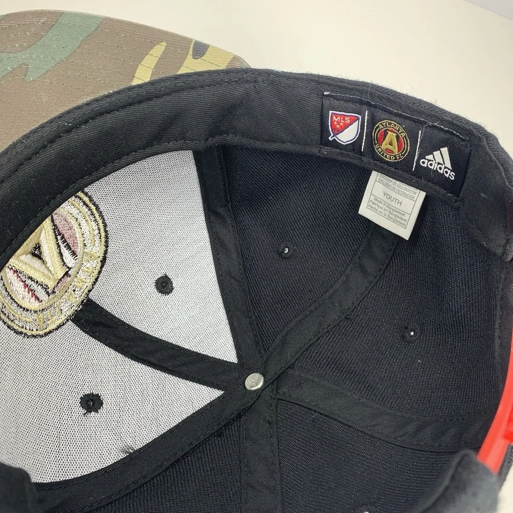 Atlanta United FC Hat YOUTH Football Club MLS Adidas Camo OSFM Snap Baseball Cap